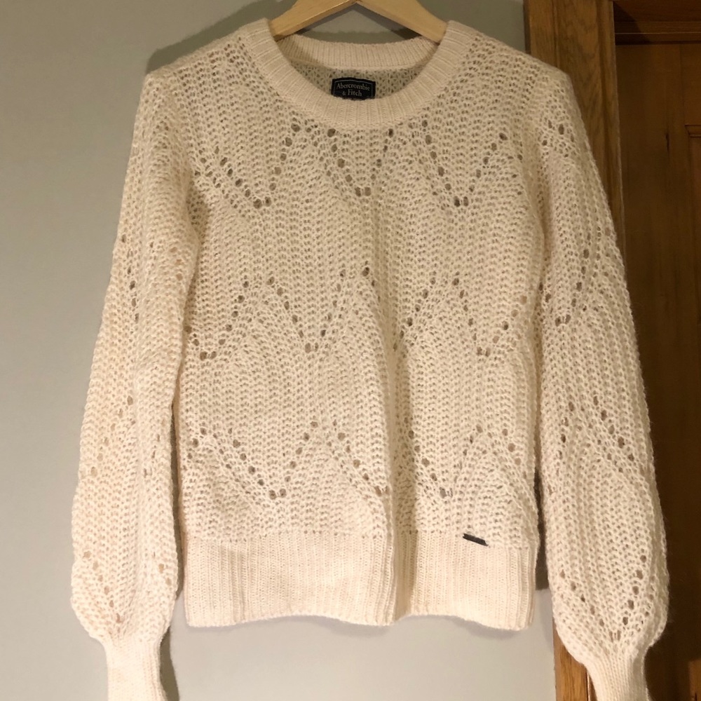 White Abercrombie Knit Sweater